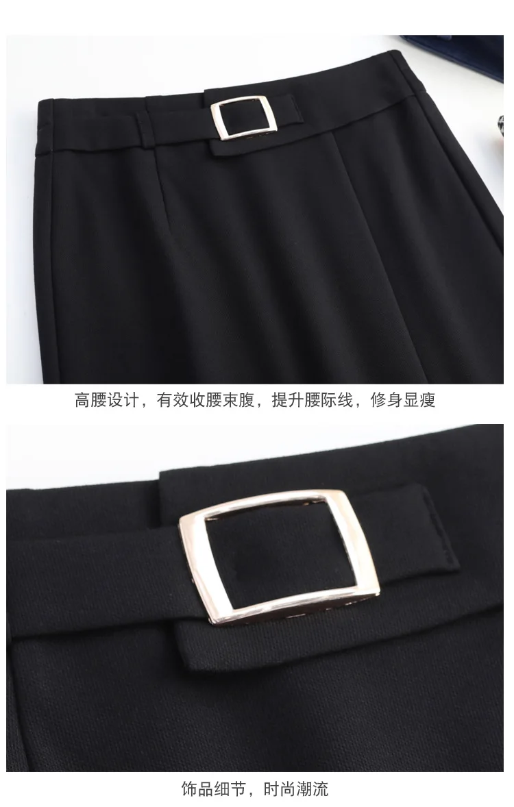 

Formal Elegant Plus Size Women Black Mid-long Pencil Skirt Office Lady Slim Casual Knee-Length Bodycon Skirts Work Skirt 9133