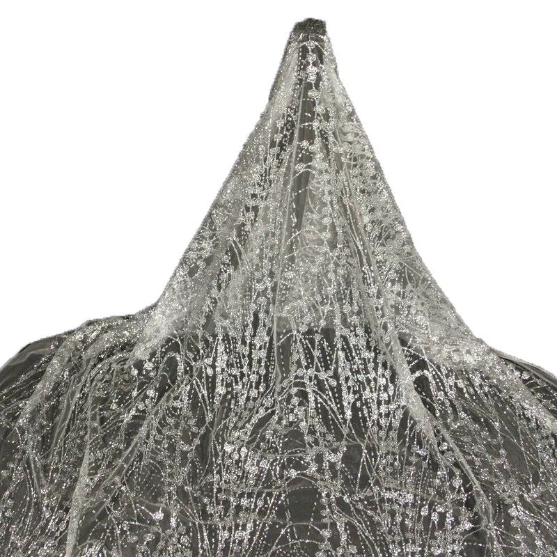 

Lace Fabric Wavy Yarn Wedding Dress Tulle Fabric For Sewing Formal Evening Gown Party Dress Woman Bronzing Cloth DIY Handmade