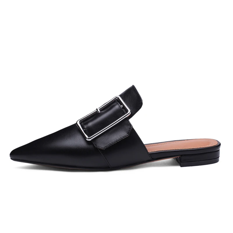 Женские уличные тапочки из натуральной коровьей кожи Сезон весна Модная женская