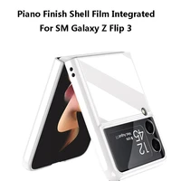 piano finish paint full cover for samsung galaxy z flip 3 5g camera protector bright surface fitted case for galaxy z flip3 case