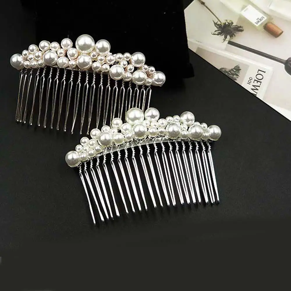Женские свадебные гребни для волос с искусственным жемчугом аксессуары заколка