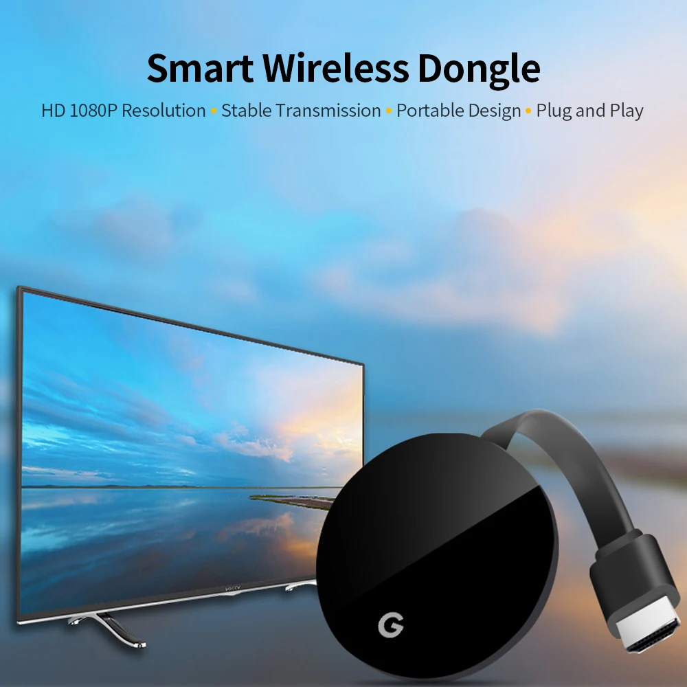 

Wireless Dongle WiFi Display Dongle HD 1080P Wireless Screen Converter Support Airplay/Miracast/DLNA Google Chrome