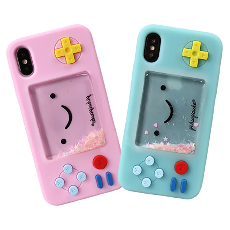 Чехол для Телефона iphone 6 7 8Plus X XS Max XR Gimfun Забавный мультяшный игровой чехол LiquidGlitter