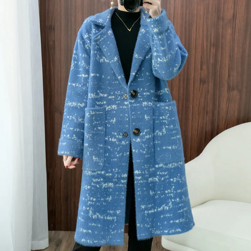 

Новинка 2021, пальто с длинным рукавом, кардиганы средней длины, осенняя винтажная одежда, модное универсальное пальто, свободные женские пал...