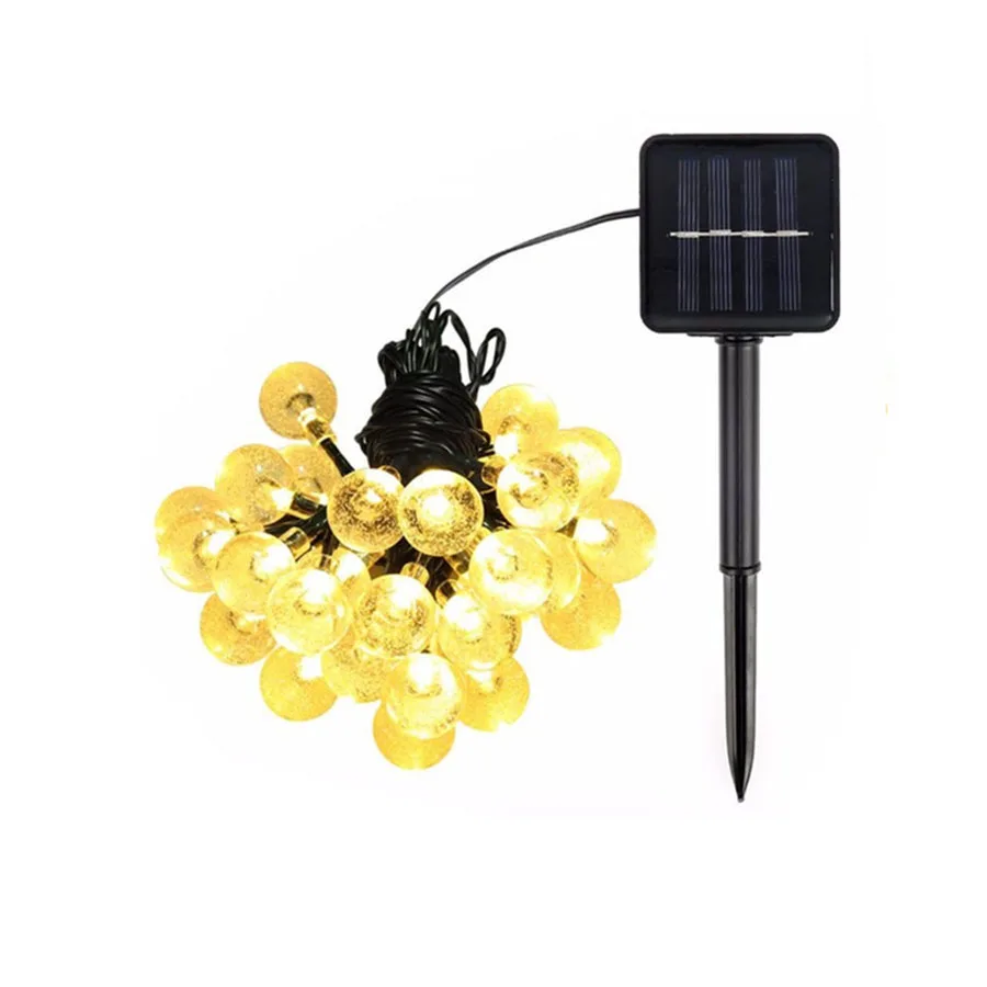 

20/30/50LEDS Solar Crystal Ball String Light For Outdoor Garden Decoration Fariy Light Christmas Holiday Garland Solar Bulb Lamp