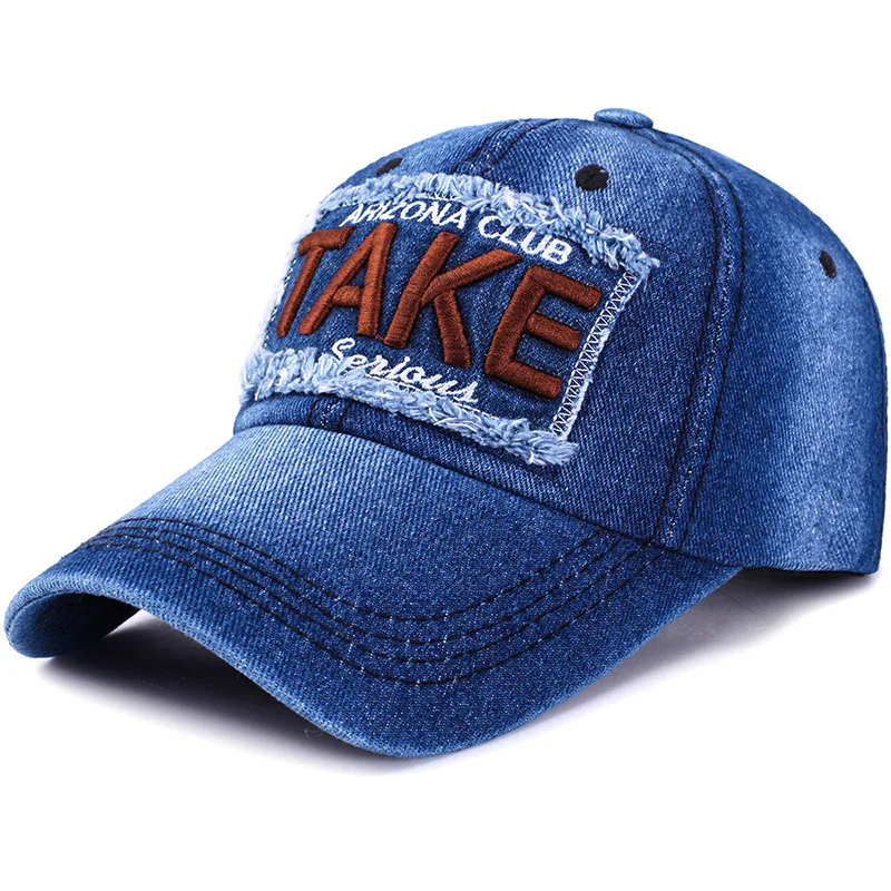 Новое поступление джинсовая бейсболка на весну лето осень с вышивкой модная