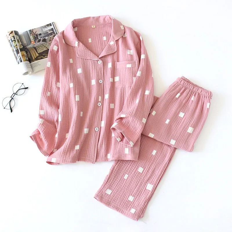 2020 женская пижама в простом стиле комплект женской комфортной хлопковой пижамы