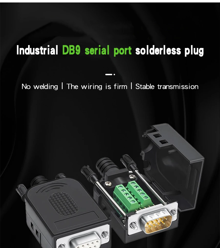 DB9 розетка штекер 9-контактный разъем RS232 RS485 разрывные клеммы 21-24 AWG разъемы для