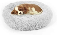 dog bed cat calming bed faux fur pillow pet donut cuddler round plush bed for large medium small dogs and cats