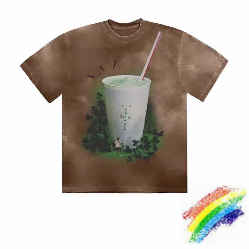Tie dyed Travis Scott Cactus Jack CPFM Grail Tee Men Women Best Quality Fashion Casual t-shirts | Мужская одежда