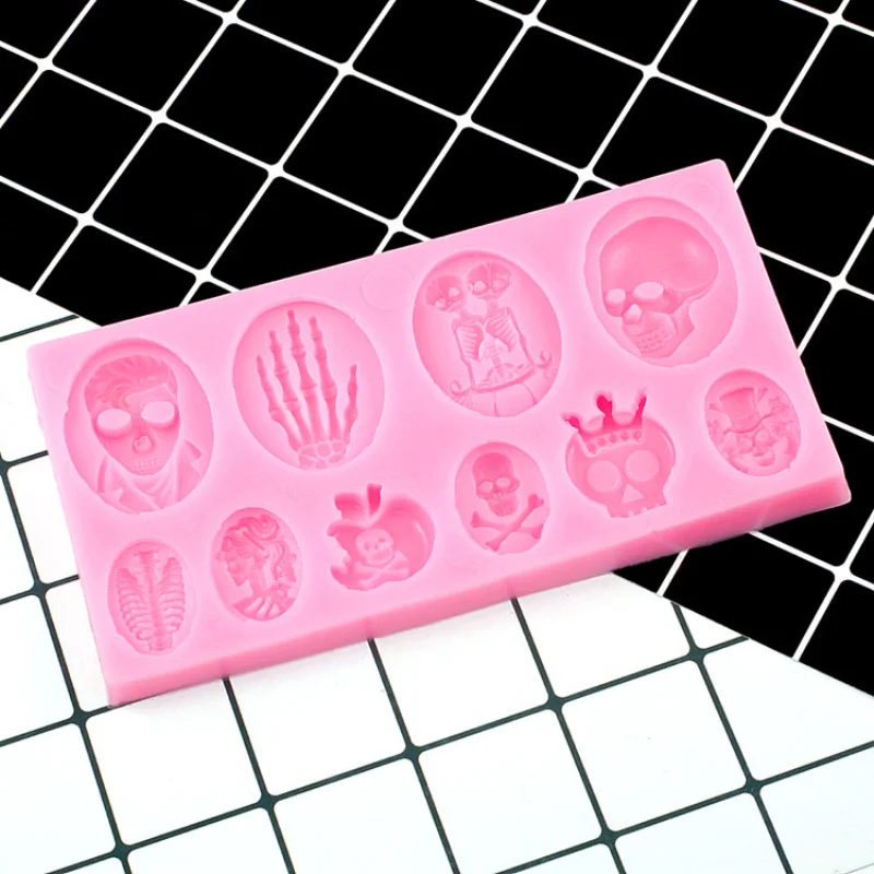 Форма для крещения в виде черепа украшение торта на Хэллоуин из помадки