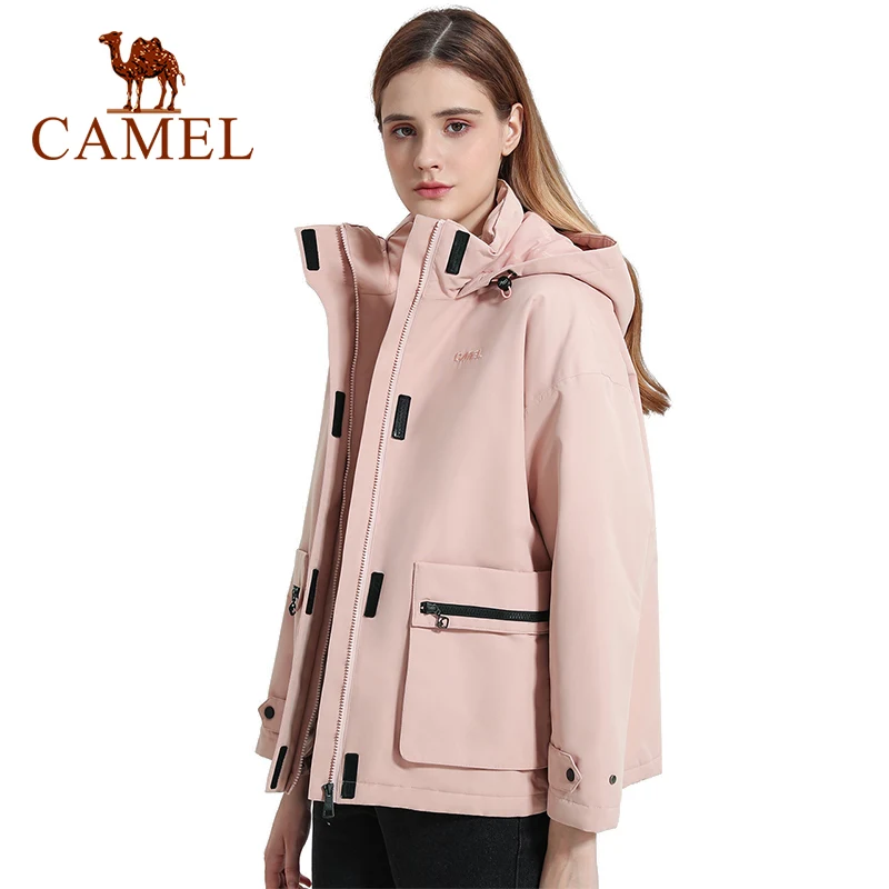 

CAMEL Women Outdoor Jackets Autumn Winter Warm Windproof Waterproof Jacket Tooling Windbreaker Trekking Hiking Jacket Female Top