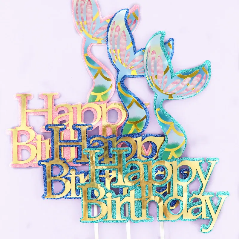 1 шт. лазерный розовый зеленый хвост русалки Морская звезда вода трава торты для