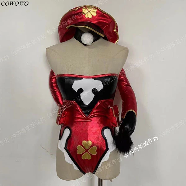 

[Customized] Anime! Genshin Impact Klee Bunny Girl Swimsuit Jumpsuits Uniform Cosplay Costume Halloween Party Role Play Outfit
