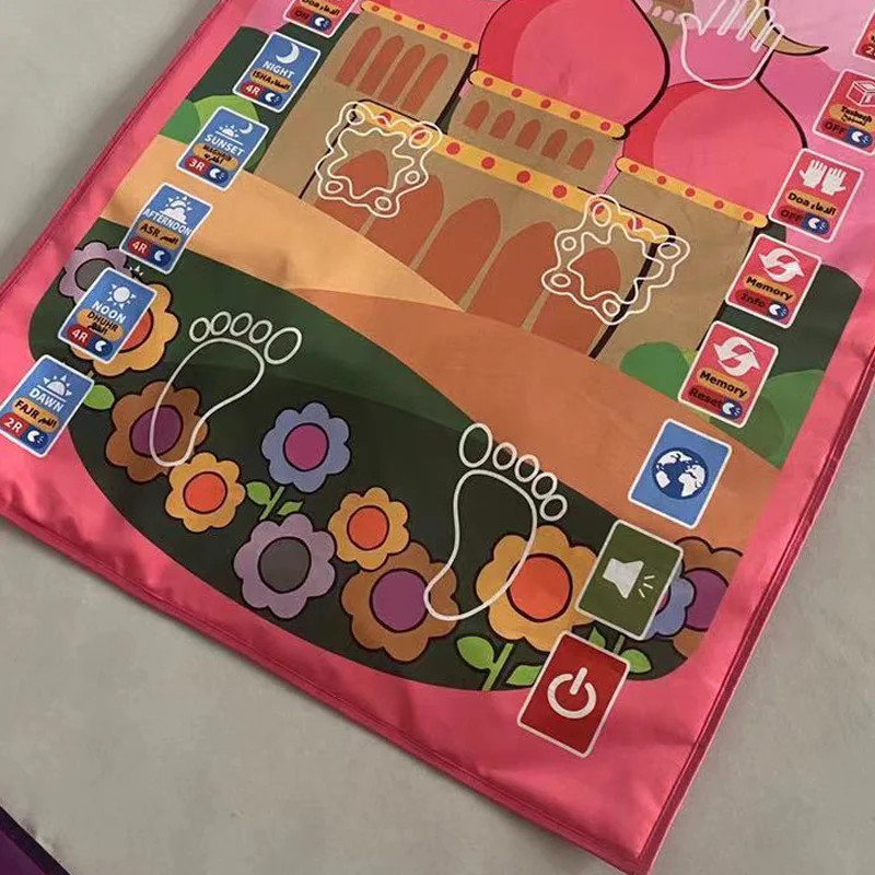 

New Muslim Kids Carpet Prayer Islam Talking Praying Mat Educational Interactive Salah Rug Islam Electronic Worship Blanket