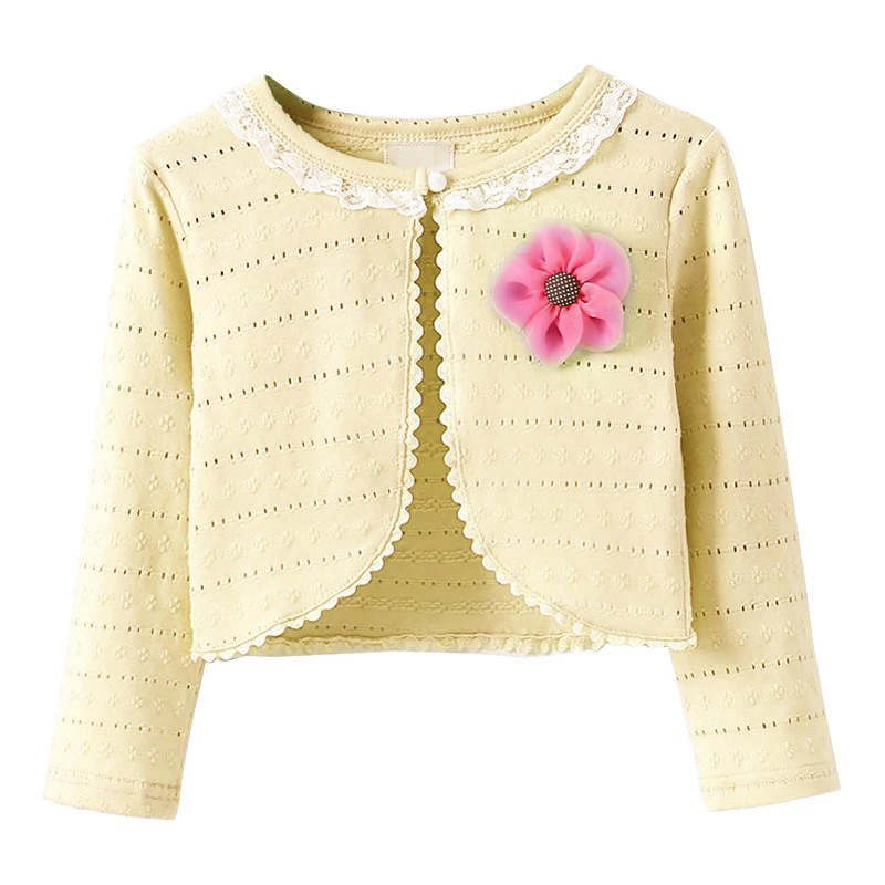 Children's Clothes Autumn Coat for Baby Girl Solid Color Casual Concise Sweet Cute Flower Decor Jackets 0-5T Baby Girl Clothes