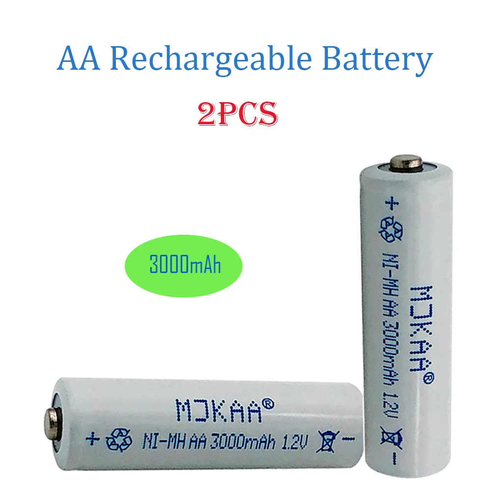 

AA 2/4/6/8PCS 1.2V 3000mAh NI-MH Rechargeable Battery High Quanlity 3000 mAh 2A Batteries For Remote Control PRE-Charged