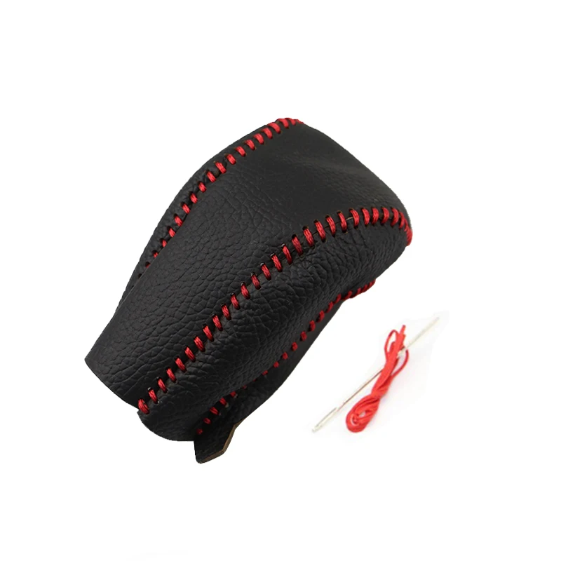 

Lsrtw2017 Leather car gear shift Knob Cover for Hyundai Tucson 2006-2018 2015 2014 2017 2016 2008 2009 2012 2011 Lever Protector