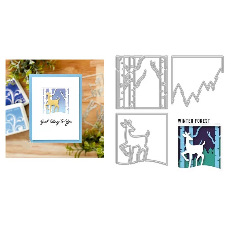 

Christmas Deer Cutting Dies DIY Scrapbooking Embossed Template Metal Cutting Dies Card Gift Stencil For Decor 2021 New Arrival