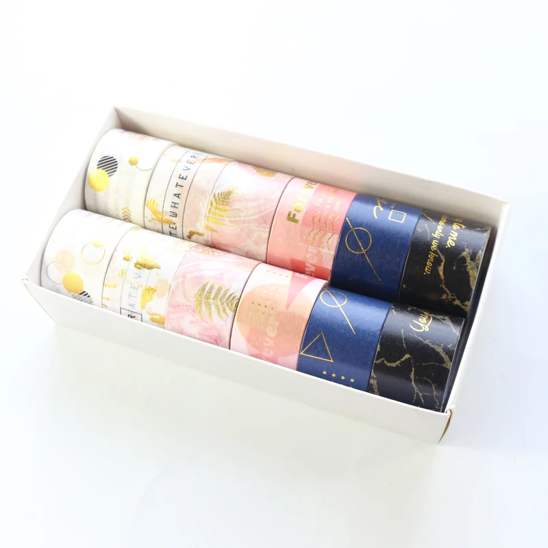 Domikee милые японские Золотая фольга лента для декорации Washi рулон школьников DIY планировщик дневник в стиле Скрапбукинг клейкой ленты 3 см* 5 м