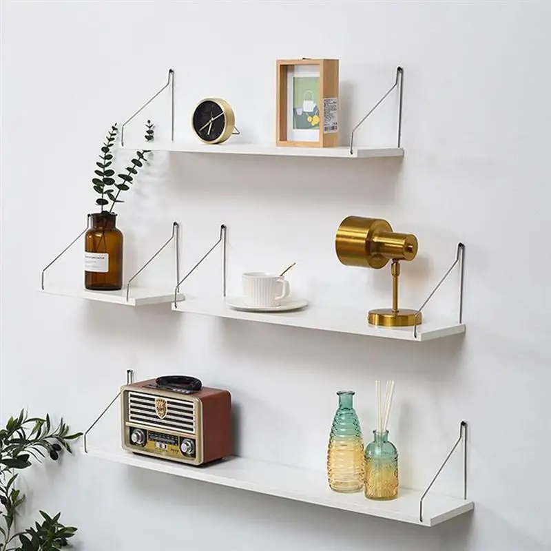 

3Pcs Home Floating Shelves Wall-Mounted Storage Rack Punch-free Wall Racks