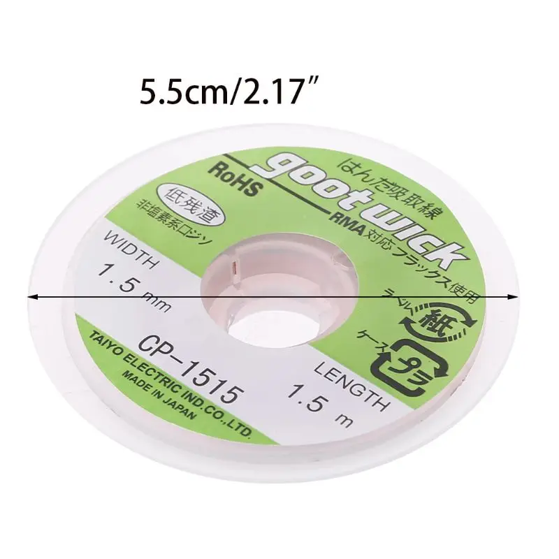 

5 ft 1.5mm Desoldering Braid Solder Remover Wick CP-1515 1PC 32CC
