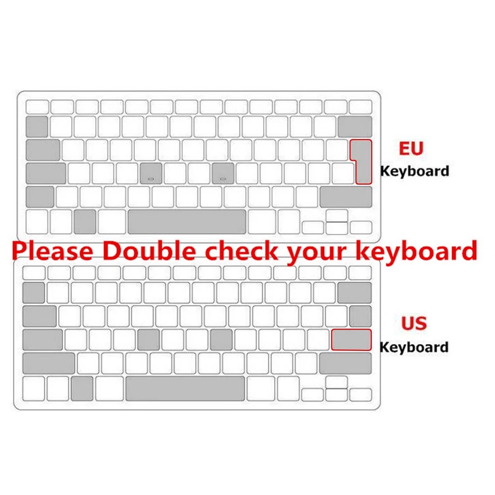 HRH Silicone UK EU English Keyboard Cover Skin Protector Film For Macbook Air Pro 13 15 17