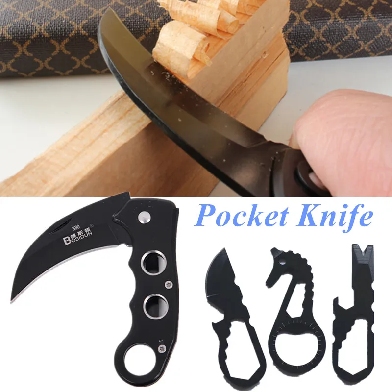

6 Styles Stainless Self-defence Claw Knife Mini Survival Pocket Knife Hiking Outdoor Handle Tactical Girls Package Opener