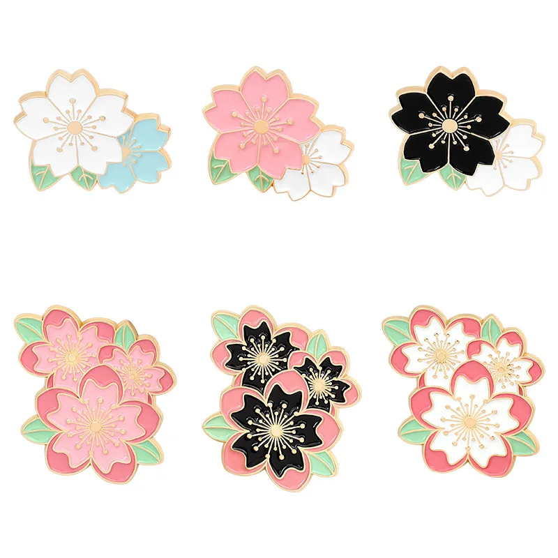 

Cherry Blossoms Enamel Pins Flower Badges Cartoon Brooches Lapel Pin Jewelry Gift for Kids Wholesal