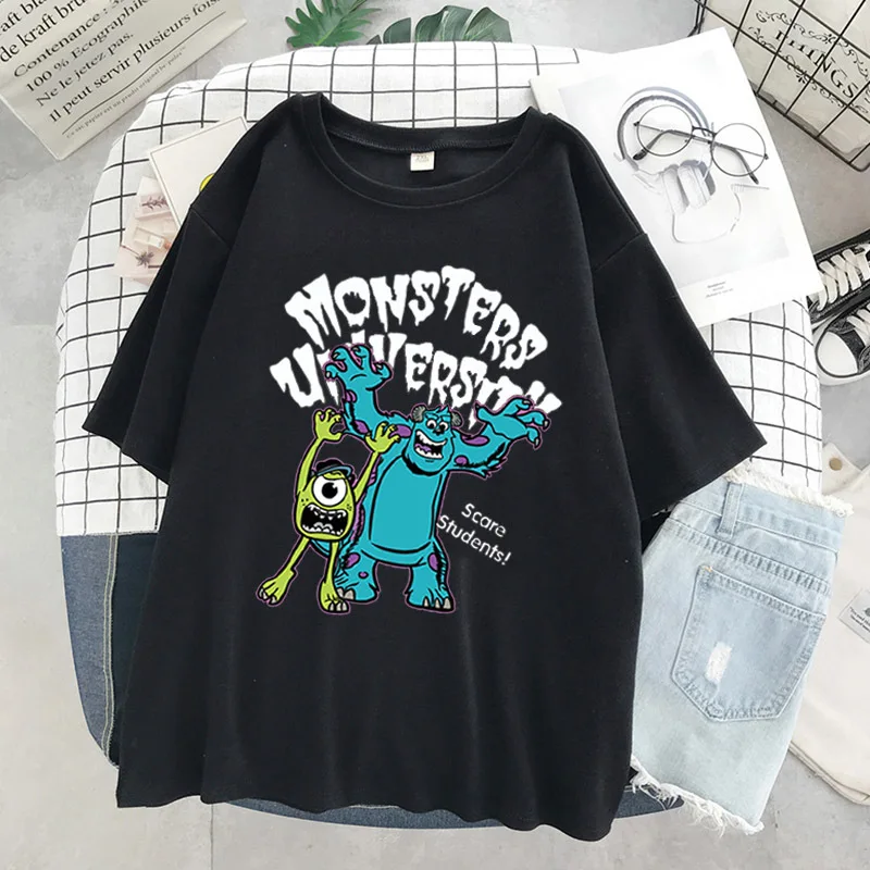 

Disney Cartoon Pattern Monsters Toy Story Summer Short Sleeve Men's And Women's Cute Creative Round Neck T-shirt