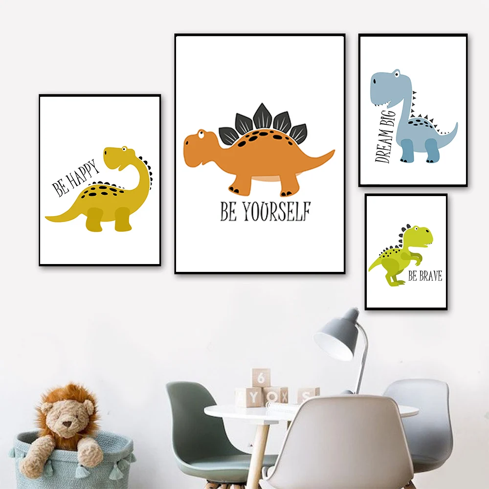

Dinosaur Poster Spinosaurus Nursery Wall Art Canvas Baby Animals Print Painting Nordic Posters And Prints Boy Room Wall Picture