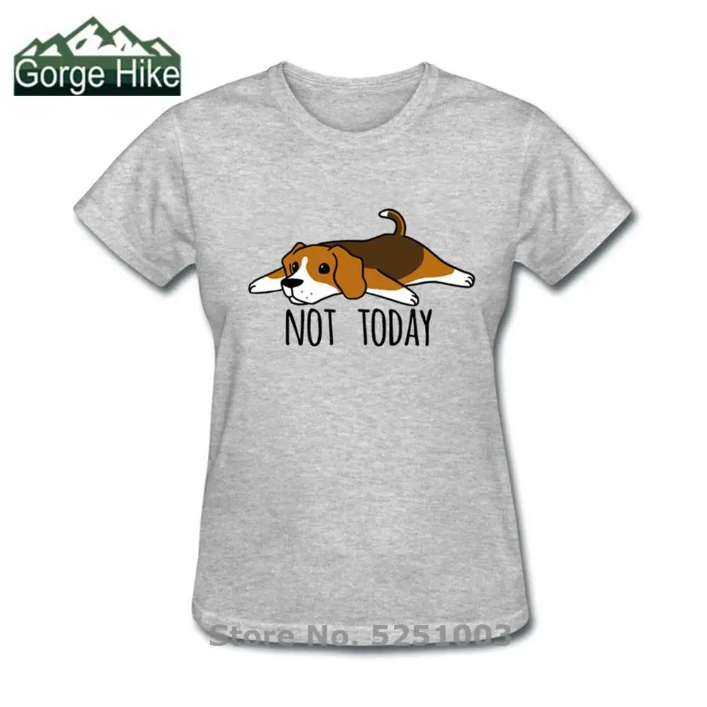 Funny Not Today Beagle Dog T Shirt Women Adult Tops T-Shirts Crewneck 100% Cotton Tee 2020 New Female Camiseta shirt | Женская одежда