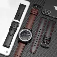 beafiry 22mm handmade genuine leather silicone rubber watchbands for fossil huawei for men women belt