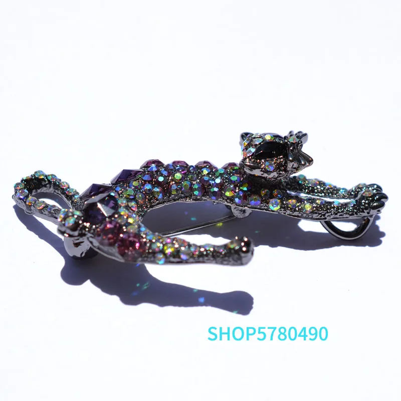 Брошь женская в форме кошки стразы с кристаллами | Украшения и аксессуары