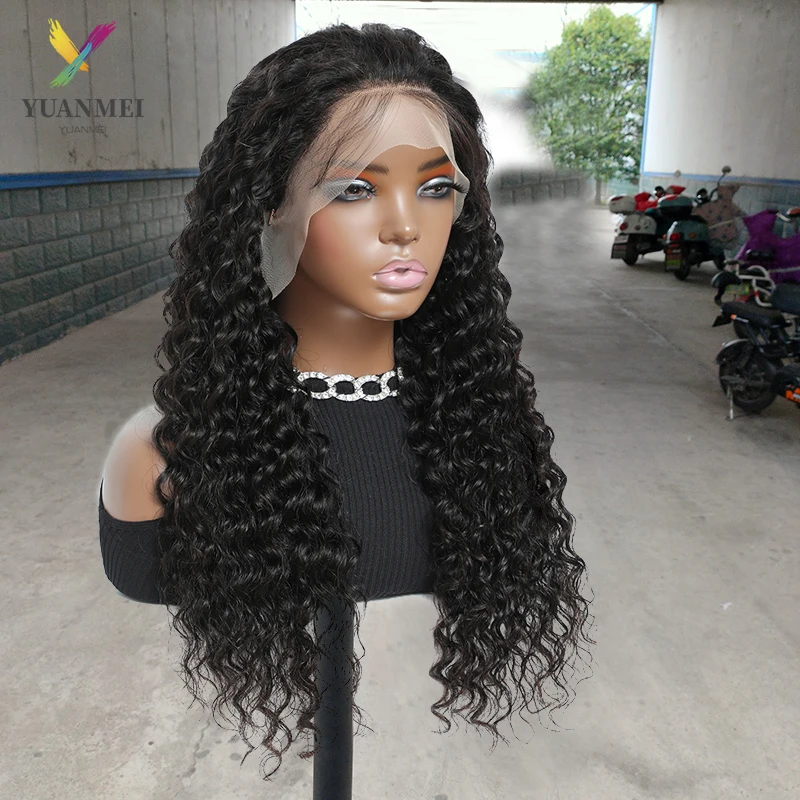 Brazilian Deep Wave Frontal Wigs Glueless 30 Inch Deep Curly Lace Front Human Hair Wigs For Women Pre Plucked Lace Closure Wig