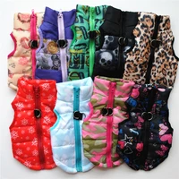 color printed winter pet clothing for cat christmas dog costume thicken warm dog down jacket pet supplies winter small dog coat