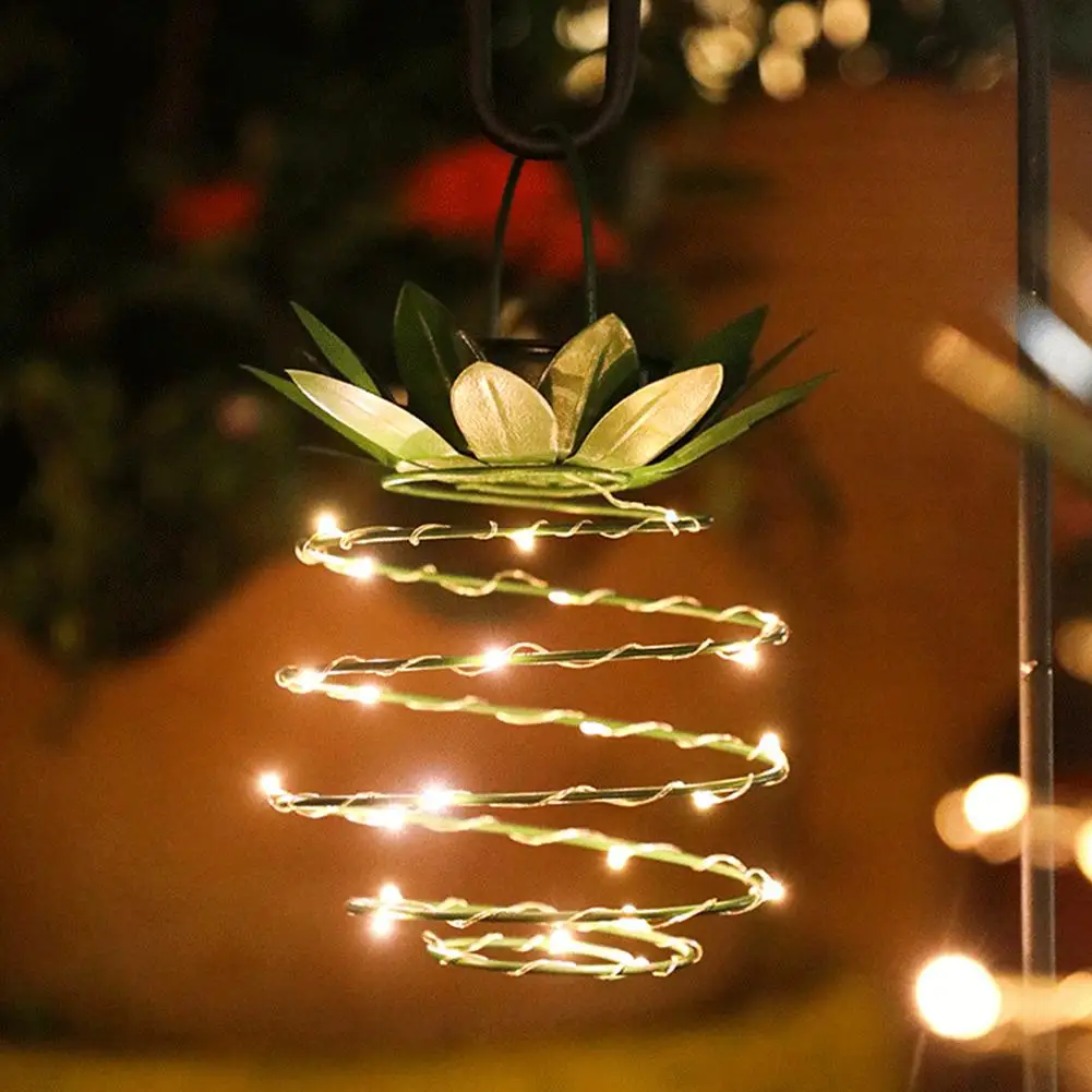 

Solar Pineapple Light Iron Lantern Led Copper Wire String Lights Outdoor Waterproof Garden Decoration ins Garden Hanging Lights