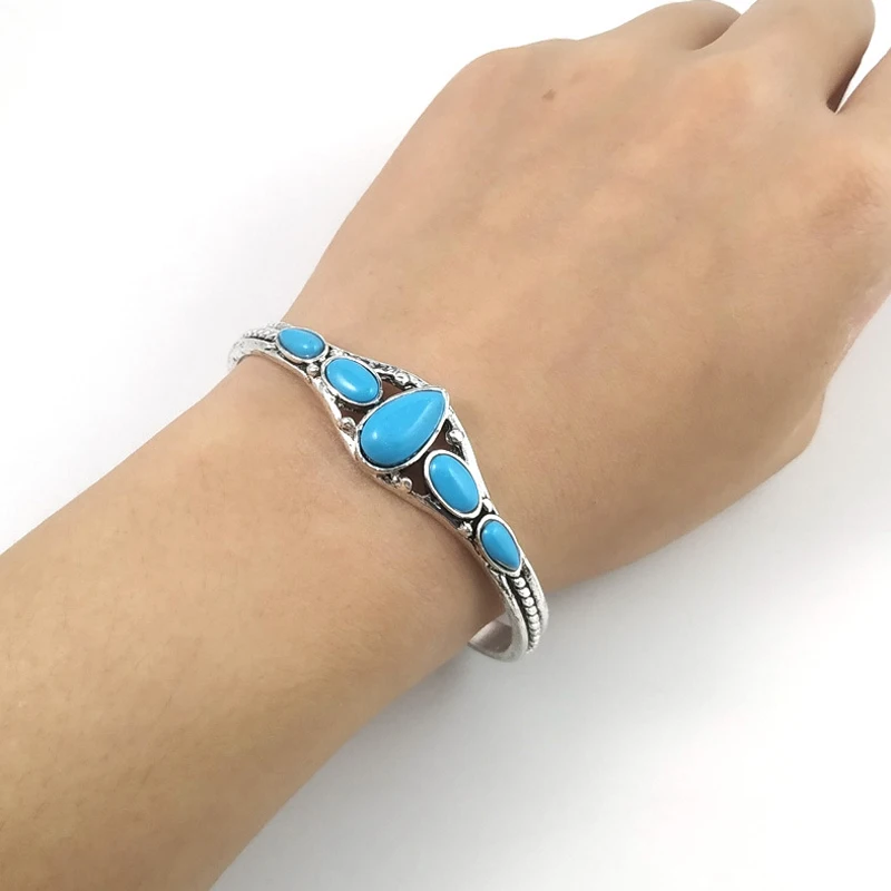 Бохо Цыганский винтажный резной ажурный геометрический Открытый браслет