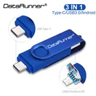 Флеш-накопитель DataRunner 3 в 1 OTG, USB 3,0, Type-C, Micro USB флеш-накопитель 512 ГБ 256 ГБ 128 Гб 64 ГБ 32 ГБ OTG флешка, USB карта памяти