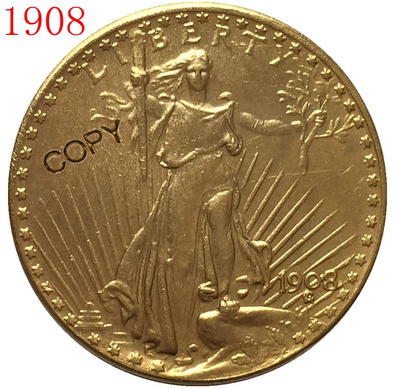 Копировальные монеты 1908 $20 St.|Безвалютные монеты| |