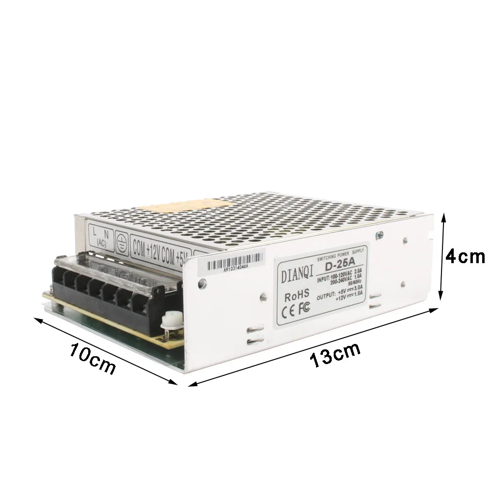 Двойной выход Источник питания 25w 5v 2A 12v 1A блок питания D-25A преобразователь переменного тока в постоянный хорошего качества