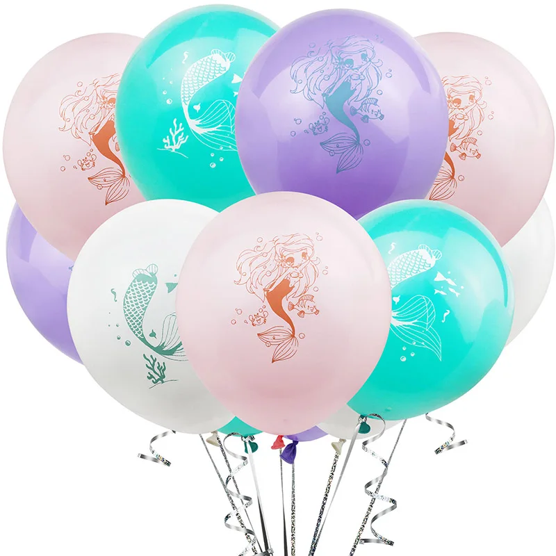 10pcs Mermaid Balloons Multicolor Confetti Balloon latex 12inch Wedding Ballons Birthday Party Decoration Baby shower Supplies