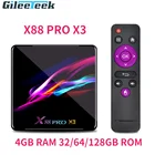 ТВ-приставка X88 PRO X3, процессор S905X3, двухдиапазонный Wi-Fi, Android 9,0, дистанционное управление, 8K, 4 Гб ОЗУ, 3264128 Гб ПЗУ, HD сетевая телеприставка