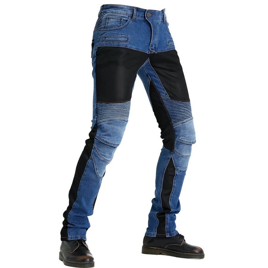 

Men's jeans motorcycle riding pants summer breathable jeans fashion motorcycle motorcycle jeans blue and black optional