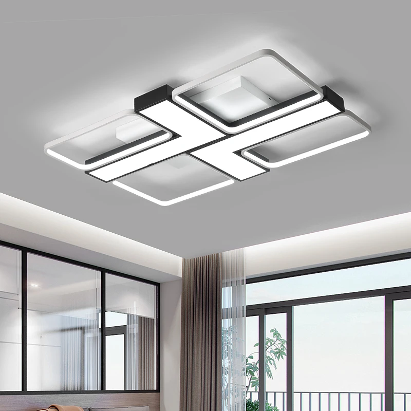 Прямоугольные современные светодиодные потолочные лампы для гостиной спальни