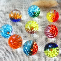 9pcs 25mm colorful glass ball console game pinball machine small marbles pat toys parent child beads bouncing ball
