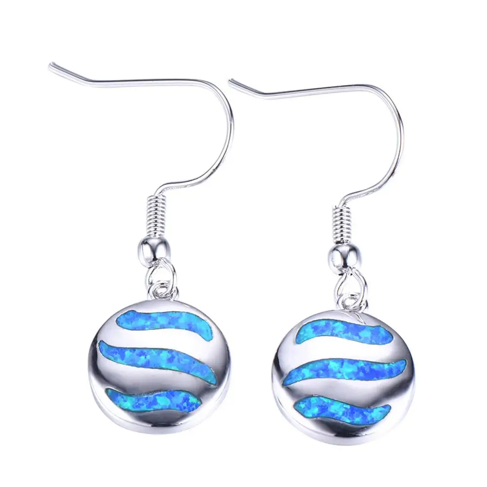 Женские серьги с синим opal вода рябь для женщин 2020 ювелирные изделия светильник