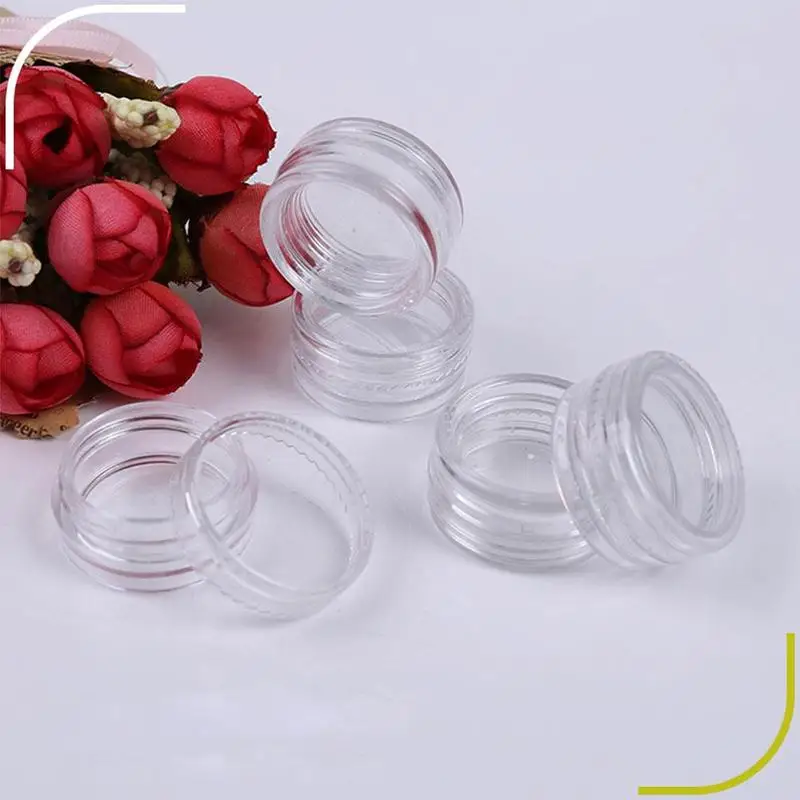 

Transparent Round Portable Plastic Storage Container Store Glitter Box Skin Accessories Cream Tools Makeup V1K4