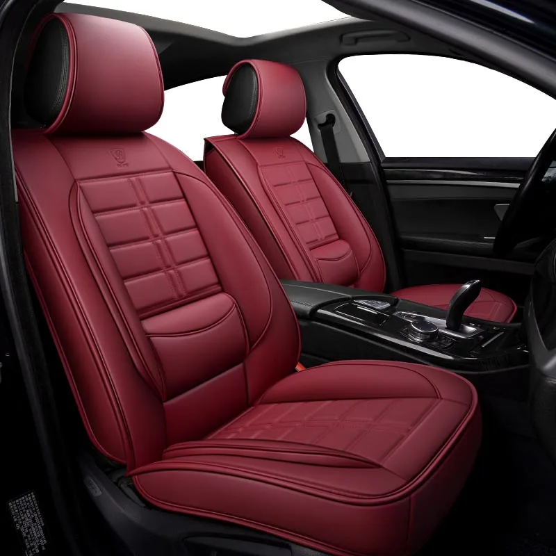 Red wine Авто из искусственной кожи для автомобильных сидений для ssangyong korando zotye t600 peugeot 508 sw 607 507 407 408 mercedes w245 подушки сиденья автомобиля - Название цвета: Red wine