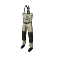 8 Fans Breathable Chest Wader for Men Stocking Foot 3-Ply 100% Durable and Waterproof Insulated Fishing Chest Waders for Fly Fis